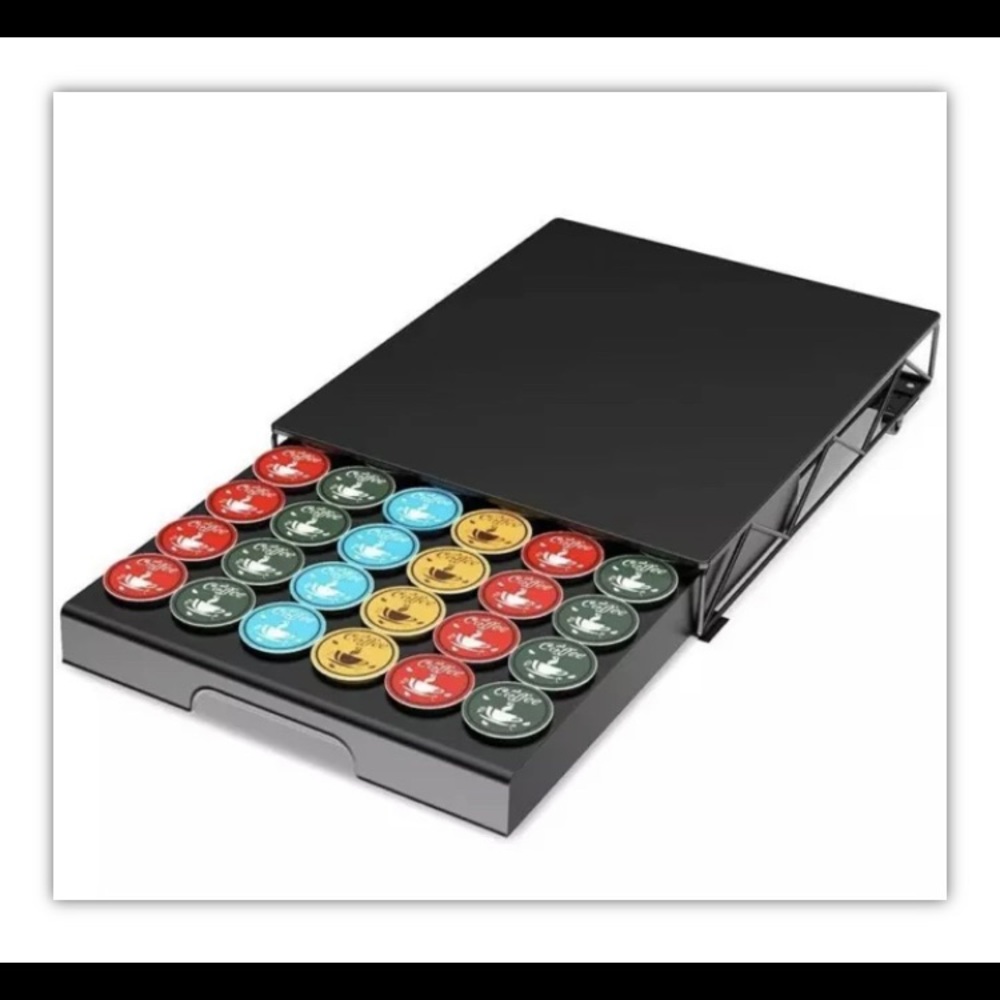 New Everie 42 pod sliding K cup & coffee machine storage drawer black